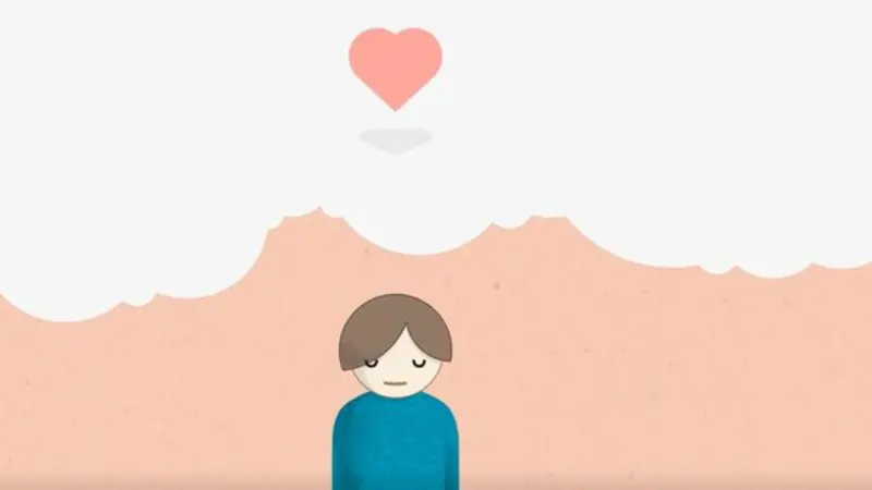 Illustration person och hjärta