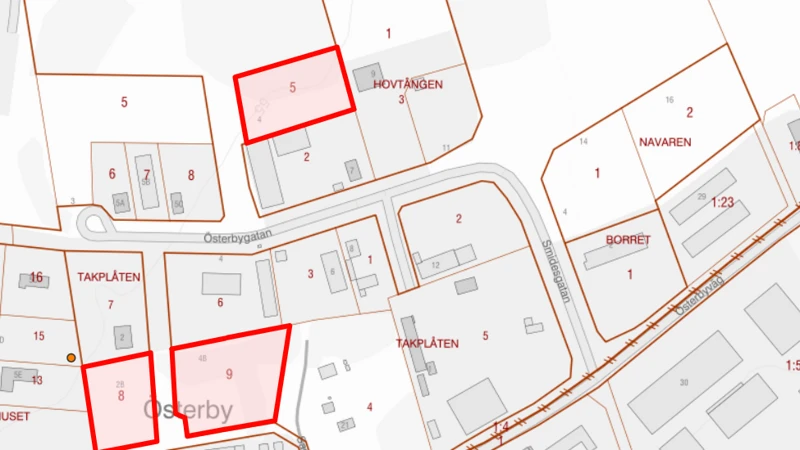 Karta över Österbyområdet