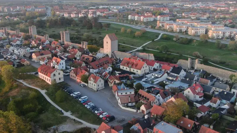Flygfoto över Visby