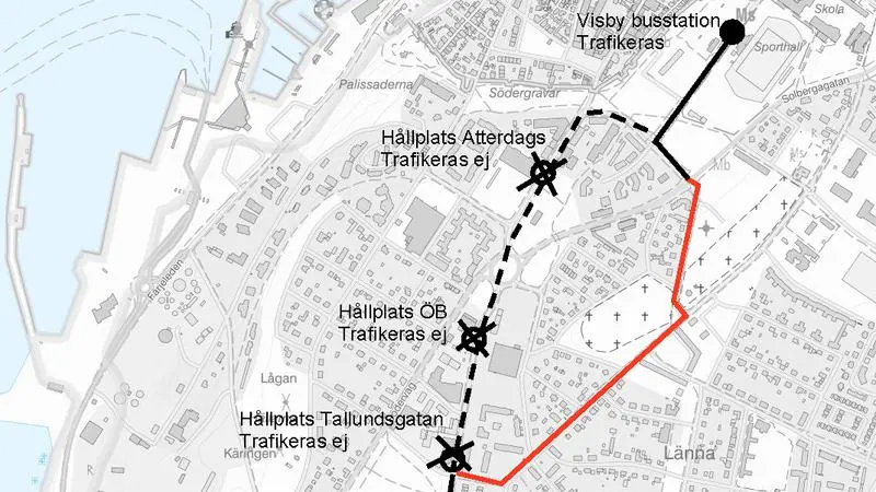 Karta över gator som är avstängda.
