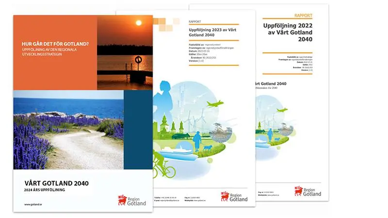 Bild på rapporter från 2022, 2023 och 2024.