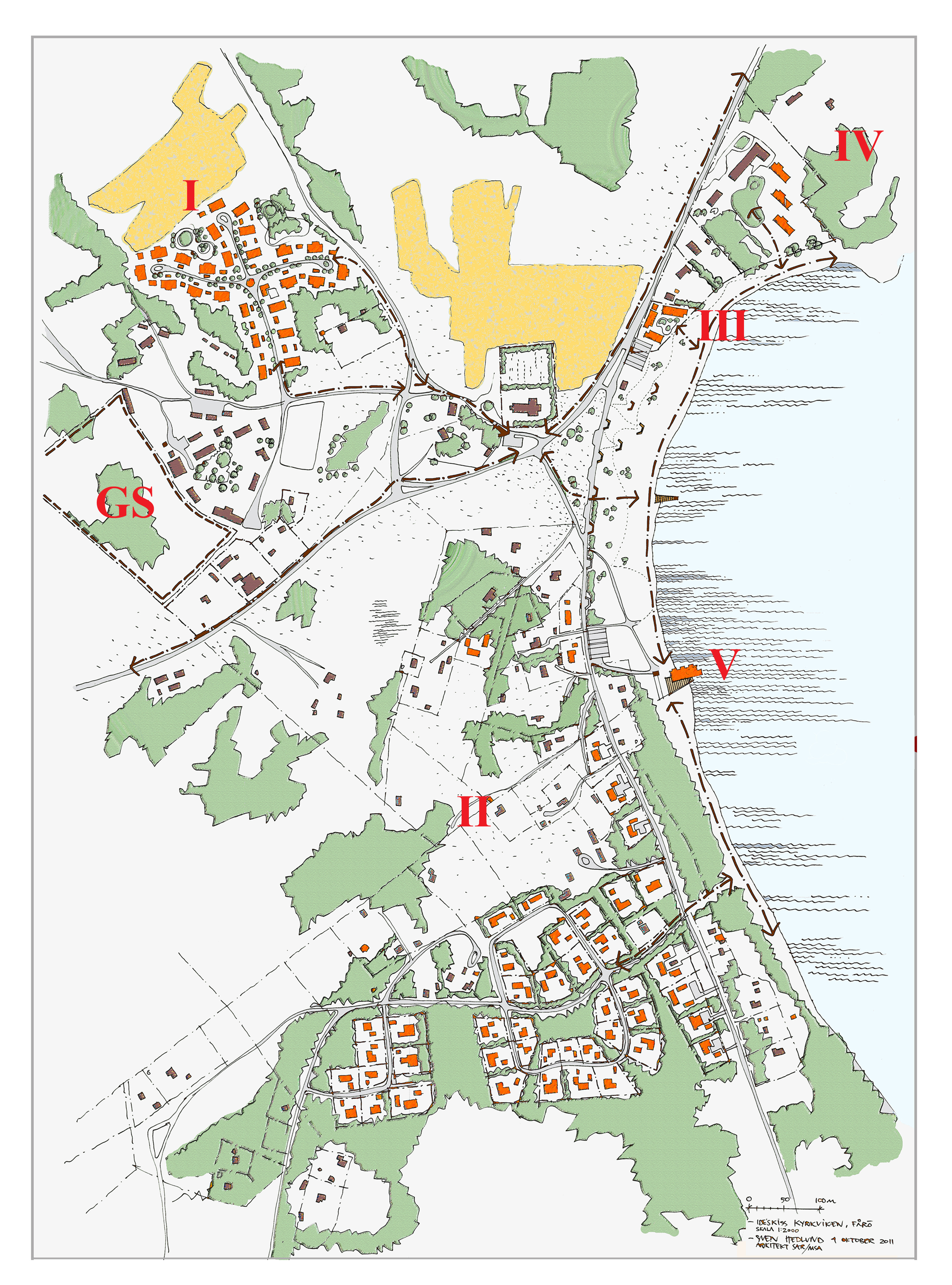 Illustrativt skissförslag över Kyrkviken.