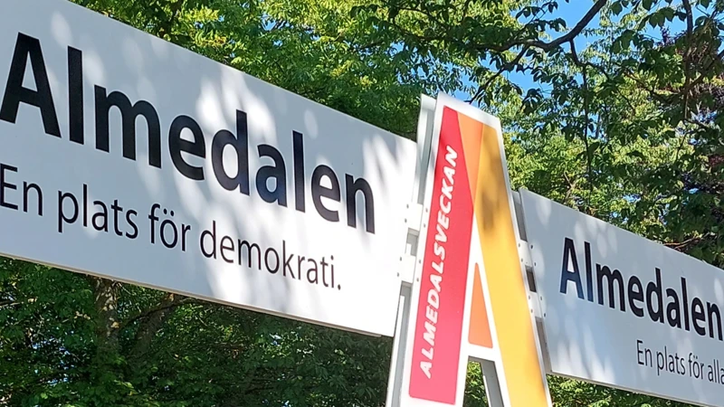skylt med Almedalsveckan