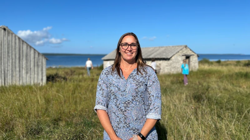 Therese Grönlund, en av lärarna på Fårösundsskolan som håller i Östersjödagen.