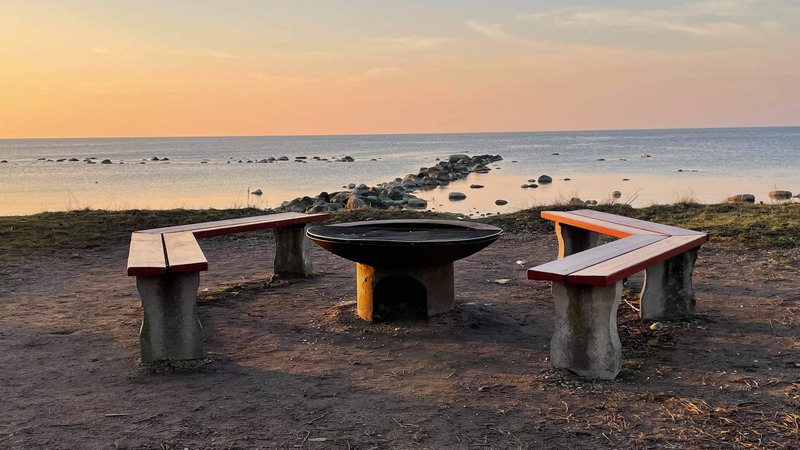 Grillplats på stranden