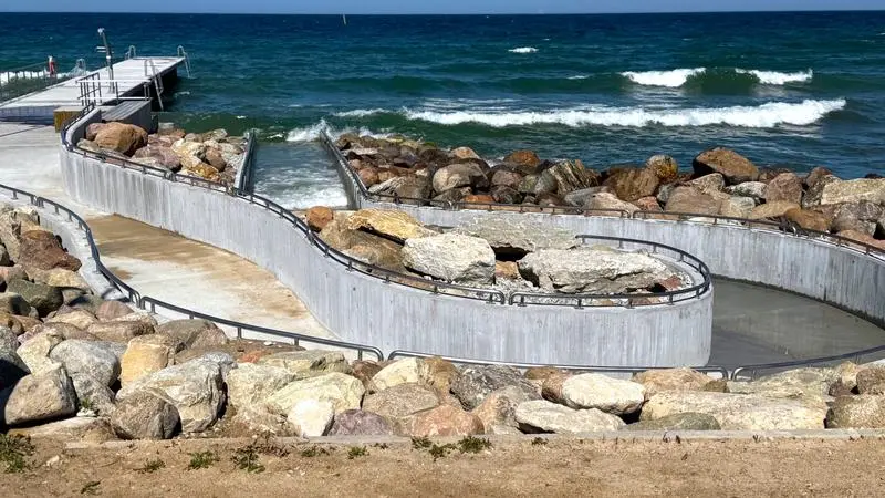 nya kallisbadet, ramp, hav, brygga