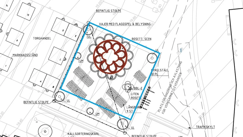 träscen stora torget "Rosetten"