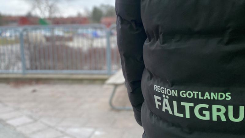 Rygg med trycket Fältgruppen på