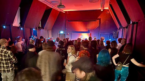 Massor av människor i en konsertlokal